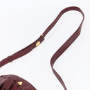CARTIER Must Line Shoulder Bag Leather Bordeaux Gold Auth 152940-8