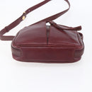 CARTIER Must Line Shoulder Bag Leather Bordeaux Gold Auth 152940-9
