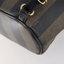 FENDI Pecan Canvas Backpack PVC Brown Black gold Auth 152942-18