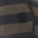 FENDI Pecan Canvas Backpack PVC Brown Black gold Auth 152942-20