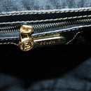 FENDI Pecan Canvas Backpack PVC Brown Black gold Auth 152942-23