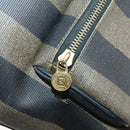 FENDI Pecan Canvas Backpack PVC Brown Black gold Auth 152942-25