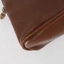 GUCCI Bamboo Hand Bag Leather 2way Brown Gold 007 1014 0231 Auth 152943-13