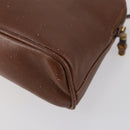 GUCCI Bamboo Hand Bag Leather 2way Brown Gold 007 1014 0231 Auth 152943-14