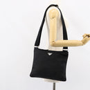 PRADA Shoulder Bag Nylon Black Silver Auth 152945-21