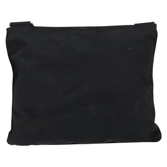 PRADA Shoulder Bag Nylon Black Silver Auth 152945A