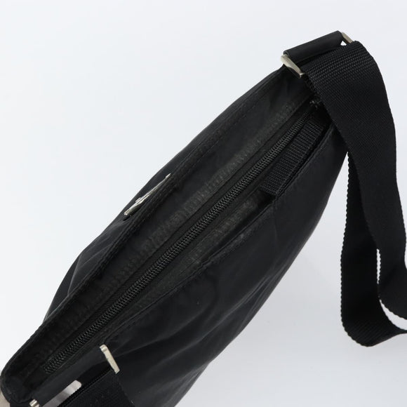 PRADA Shoulder Bag Nylon Black Silver Auth 152945A