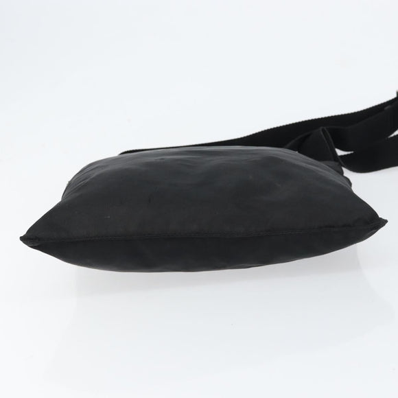 PRADA Shoulder Bag Nylon Black Silver Auth 152945