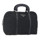 PRADA Hand Bag Nylon Black Silver Auth 152947-1