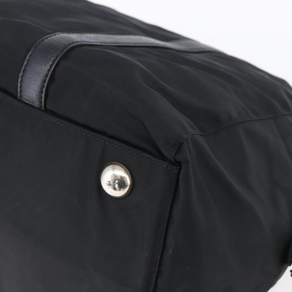 PRADA Hand Bag Nylon Black Silver Auth 152947