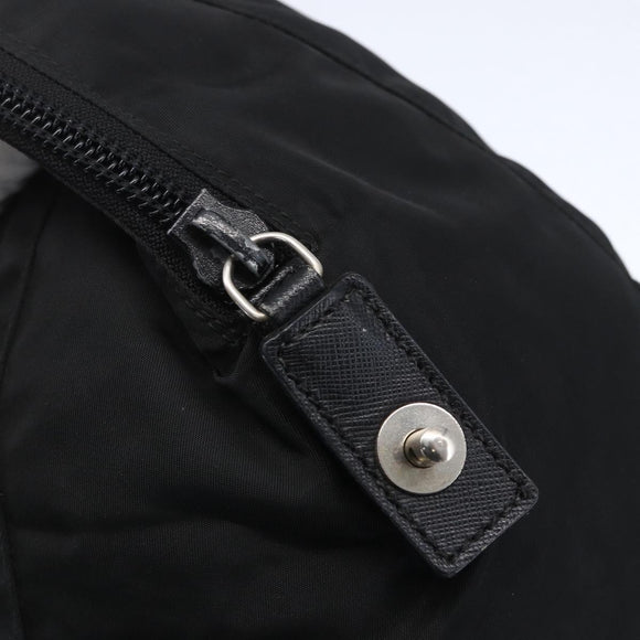 PRADA Hand Bag Nylon Black Silver Auth 152947