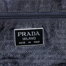 PRADA Hand Bag Nylon Black Silver Auth 152947-18