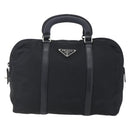 PRADA Hand Bag Nylon Black Silver Auth 152947-13