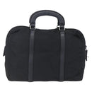 PRADA Hand Bag Nylon Black Silver Auth 152947-2