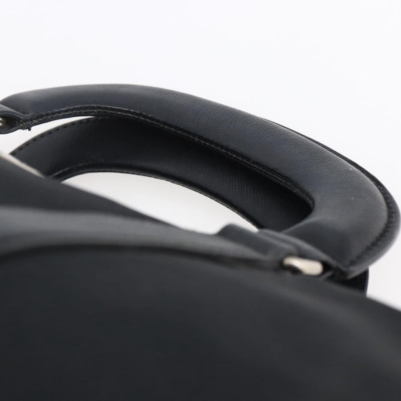 PRADA Hand Bag Nylon Black Silver Auth 152947