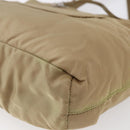 PRADA Tote Bag Nylon Beige Silver Auth 152951-16