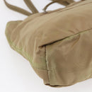 PRADA Tote Bag Nylon Beige Silver Auth 152951-9