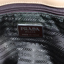 PRADA Tote Bag Nylon Beige Silver Auth 152951-19