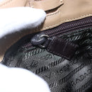 PRADA Tote Bag Nylon Beige Silver Auth 152951-20