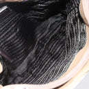 PRADA Tote Bag Nylon Beige Silver Auth 152951-11