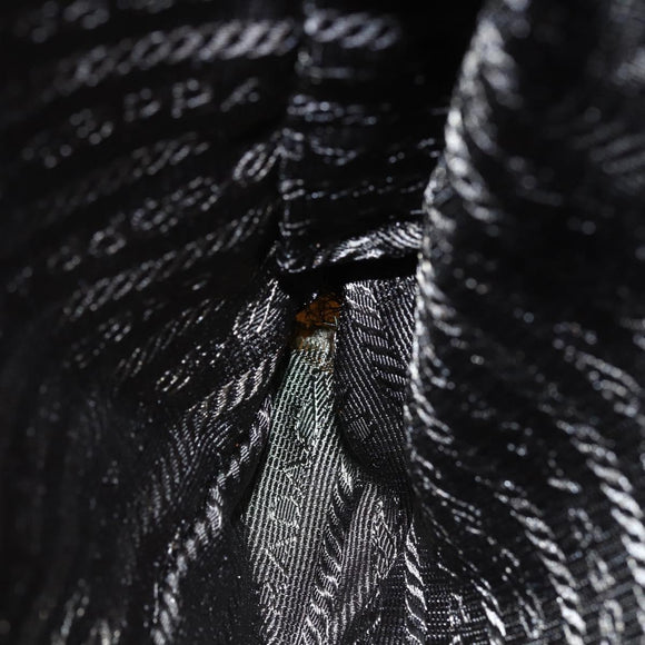 PRADA Tote Bag Nylon Beige Silver Auth 152951