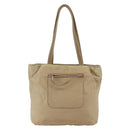 PRADA Tote Bag Nylon Beige Silver Auth 152951-2