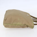 PRADA Tote Bag Nylon Beige Silver Auth 152951-4