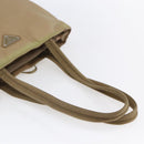 PRADA Tote Bag Nylon Beige Silver Auth 152951-7