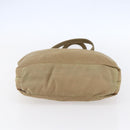 PRADA Tote Bag Nylon Beige Silver Auth 152951-5