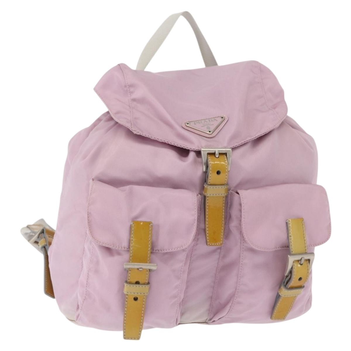 PRADA Backpack Nylon Pink Silver PRADA Backpack Nylon Pink Silver Auth 90750 Silvery ref  main image 4