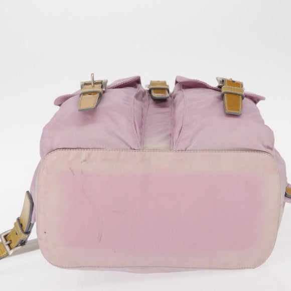 PRADA Backpack Nylon Pink Silver Auth 152952