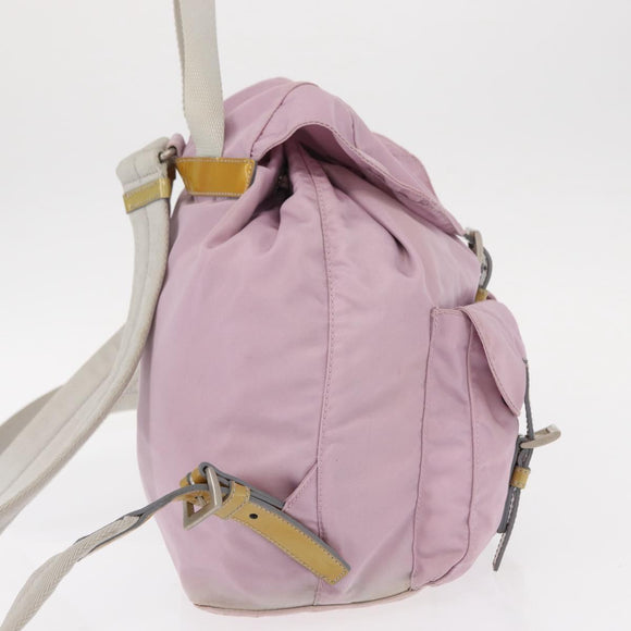 PRADA Backpack Nylon Pink Silver Auth 152952