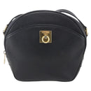 CELINE Shoulder Bag Leather Black Gold Auth 152953-13