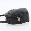 CELINE Shoulder Bag Leather Black Gold Auth 152953-3