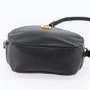 CELINE Shoulder Bag Leather Black Gold Auth 152953-5