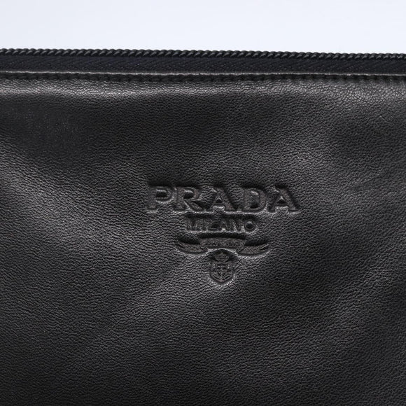 PRADA Shoulder Bag Leather Black Auth 152954