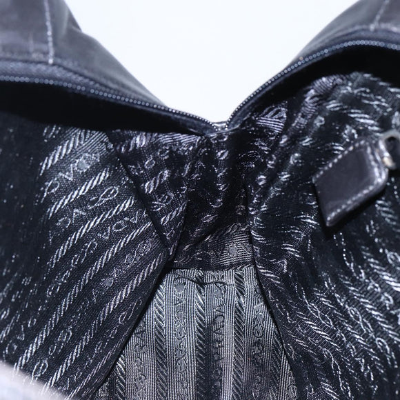 PRADA Shoulder Bag Leather Black Auth 152954