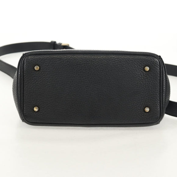 Christian Dior Lady Dior Be Dior Small Bag Leather 2way Black Gold Auth 152955AV