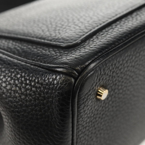 Christian Dior Lady Dior Be Dior Small Bag Leather 2way Black Gold Auth 152955AV