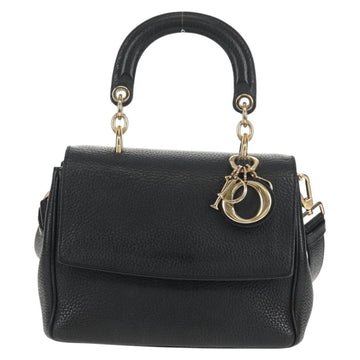 Christian Dior Lady Dior Be Dior Small Bag Leather 2way Black Gold Auth 152955AV - 0