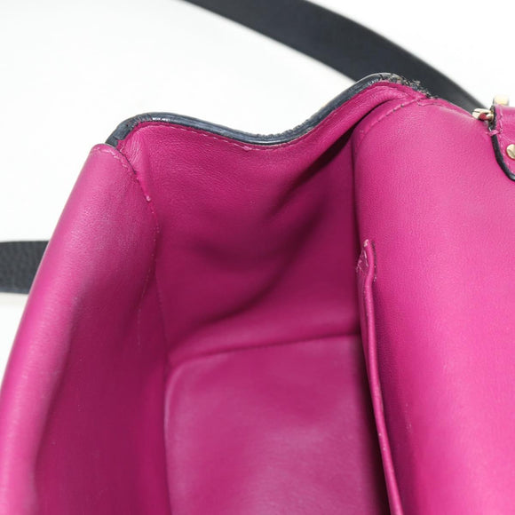 Christian Dior Lady Dior Be Dior Small Bag Leather 2way Black Gold Auth 152955AV