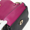 Christian Dior Lady Dior Be Dior Small Bag Leather 2way Black Gold Auth 152955AV-26