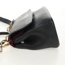 Christian Dior Lady Dior Be Dior Small Bag Leather 2way Black Gold Auth 152955AV-4