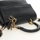 Christian Dior Lady Dior Be Dior Small Bag Leather 2way Black Gold Auth 152955AV-6