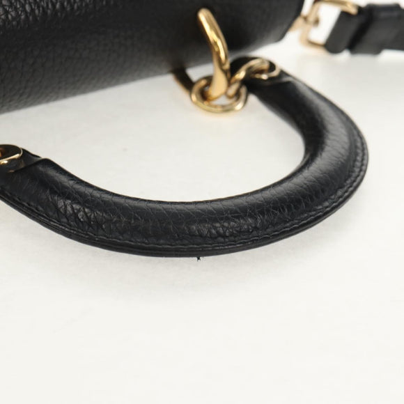 Christian Dior Lady Dior Be Dior Small Bag Leather 2way Black Gold Auth 152955AV