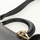 Christian Dior Lady Dior Be Dior Small Bag Leather 2way Black Gold Auth 152955AV-8