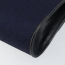 GUCCI GG Canvas Horsebit Chain Shoulder Bag PVC Navy Gold Auth 152956-15