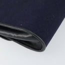 GUCCI GG Canvas Horsebit Chain Shoulder Bag PVC Navy Gold Auth 152956-16