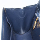 GUCCI GG Canvas Horsebit Chain Shoulder Bag PVC Navy Gold Auth 152956-20