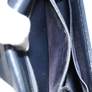 GUCCI GG Canvas Horsebit Chain Shoulder Bag PVC Navy Gold Auth 152956-22